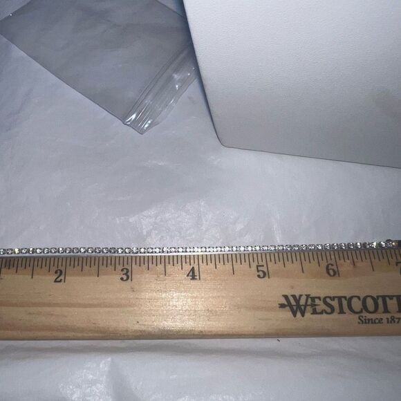 Vintage Prong Set Rhinestone Tennis Bracelet - Picture 6 of 6